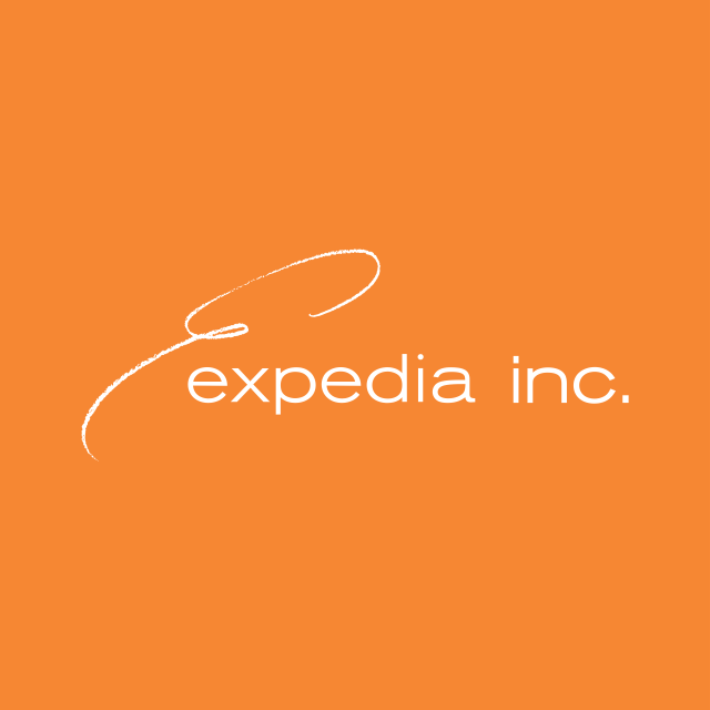 Логотип акции Expedia, EXPE