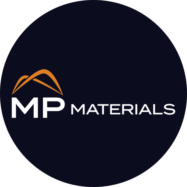 Логотип акции MP Materials, MP
