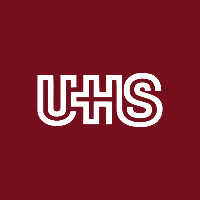 Логотип акции Universal Health Services, UHS
